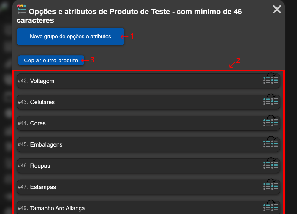 Utilizando Opções e Atributos 1